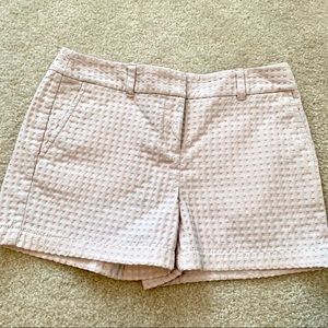 LOFT Cream Shorts with Pink/Peach Embroidered Dots
